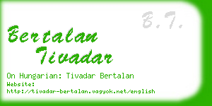 bertalan tivadar business card